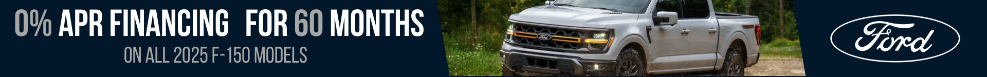 2025 Ford F-150 0% APR financing banner